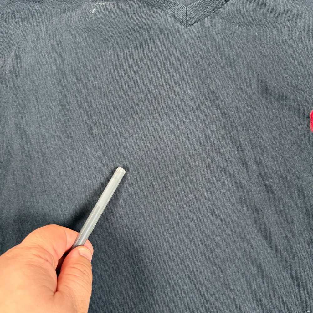 Polo Ralph‎ Lauren Mens Black V-Neck T-Shirt Red Pony Logo Cotton Large RN41381 - Picture 3 of 11